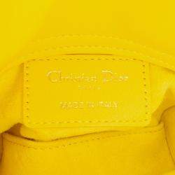 Pre Owned Dior Yellow Micro Lambskin Cannage Lady Dior
