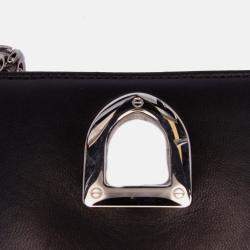 Pre Owned Dior Black Mini Lambskin Sequin Diorama Flap