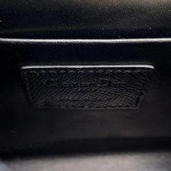 Pre Owned Dior Montaigne Black Leather Shoulder Bag