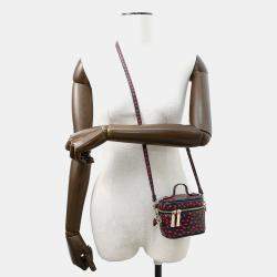 Pre Owned Dior Heart Navy Red Leather Shoulder Vanity Pouch