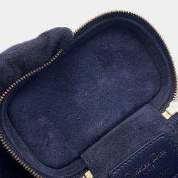 Pre Owned Dior Heart Navy Red Leather Shoulder Vanity Pouch