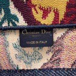 Pre Owned Dior Book Tote Multicolor Embroidery Canvas Tote Bag