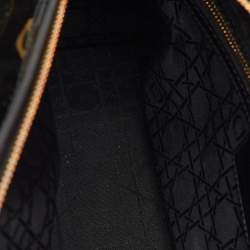 Pre Owned Dior Black Cannage Patent Leather Large Lady Dior Tote