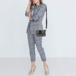 Pre Owned Dior Navy Blue Oblique Canvas 30 Montaigne Box Bag