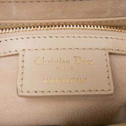 Pre Owned Dior Ivory Leather CD Signature Flap