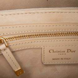 Pre Owned Dior Ivory Leather CD Signature Flap