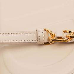 Pre Owned Dior Ivory Leather CD Signature Flap