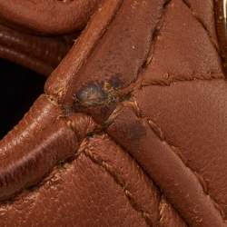 Pre Owned Dior Brown Cannage Leather Mini Lady Dior Tote