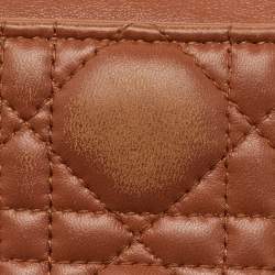 Pre Owned Dior Brown Cannage Leather Mini Lady Dior Tote