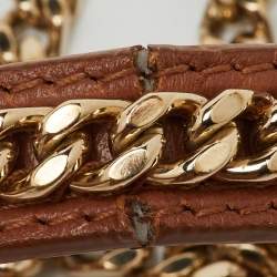 Pre Owned Dior Brown Cannage Leather Mini Lady Dior Tote