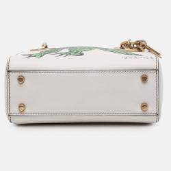 Pre Owned Dior White Limited Edition Niki De Saint Phalle Mini Calfskin Dragon Lady Dior