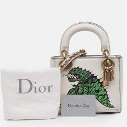 Pre Owned Dior White Limited Edition Niki De Saint Phalle Mini Calfskin Dragon Lady Dior