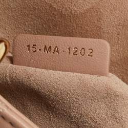 Pre Owned Dior Dusty Pink Quilted Leather Small Lady Dior My ABCDior Tote
