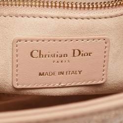 Pre Owned Dior Dusty Pink Quilted Leather Small Lady Dior My ABCDior Tote