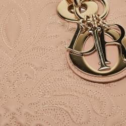 Pre Owned Dior Dusty Pink Quilted Leather Small Lady Dior My ABCDior Tote