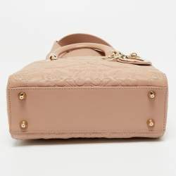 Pre Owned Dior Dusty Pink Quilted Leather Small Lady Dior My ABCDior Tote