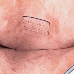 Pre Owned Dior Pink Grained Calfskin Saddle Belt Bag