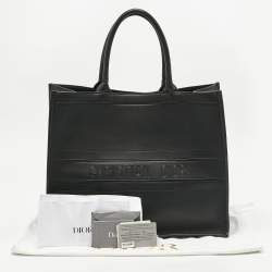 Pre Owned Dior Black Leather Large Book Tote