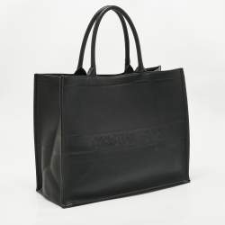 Pre Owned Dior Black Leather Large Book Tote