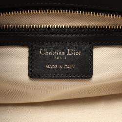 Pre Owned Christian Dior Dior Vibe Small Handbag Leather Black White