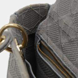Pre Owned Christian Dior Dior Lady D-Lite Medium 2Way Bag Handbag Canvas Grey
