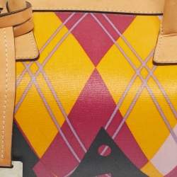 Pre Owned Dior Multicolor Coated Canvas and Leather Argyle Boston Bag
