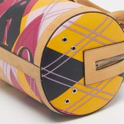 Pre Owned Dior Multicolor Coated Canvas and Leather Argyle Boston Bag