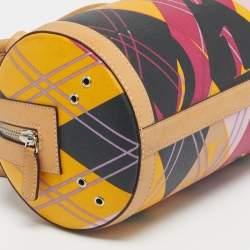 Pre Owned Dior Multicolor Coated Canvas and Leather Argyle Boston Bag