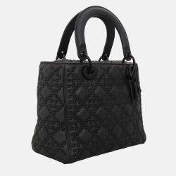 Pre Owned Christian Dior Lady Dior Medium Studded Bag
