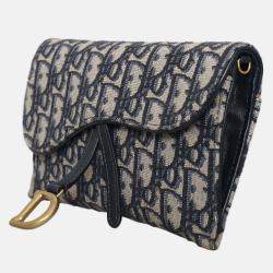 Pre Owned Christian Dior Saddle Wallet On Chain Bag