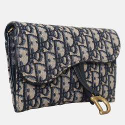 Pre Owned Christian Dior Saddle Wallet On Chain Bag