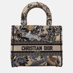 Pre Owned Christian Dior  Lady D-Lite Embroidered Tote Bag