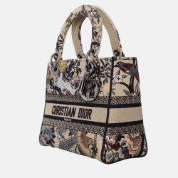 Pre Owned Christian Dior  Lady D-Lite Embroidered Tote Bag