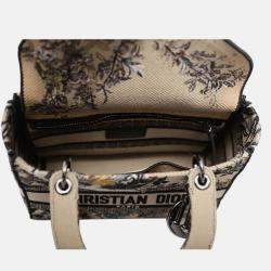 Pre Owned Christian Dior  Lady D-Lite Embroidered Tote Bag
