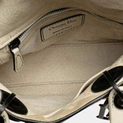 Pre Owned Dior White Mini Ultra Matte Calfskin Cannage Studded Supple Lady Dior