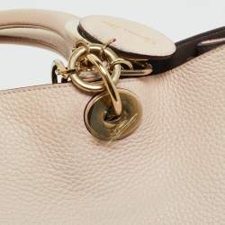 Pre Owned Dior Beige Leather Large Diorissimo Shopper Tote