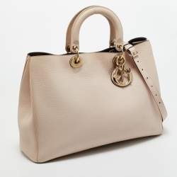 Pre Owned Dior Beige Leather Large Diorissimo Shopper Tote