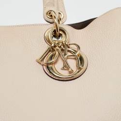 Pre Owned Dior Beige Leather Large Diorissimo Shopper Tote