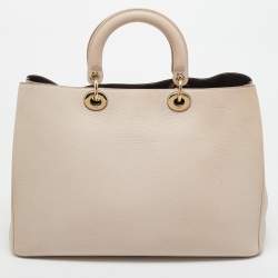 Pre Owned Dior Beige Leather Large Diorissimo Shopper Tote