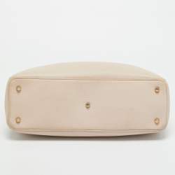 Pre Owned Dior Beige Leather Large Diorissimo Shopper Tote