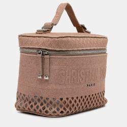 Pre Owned Dior Mesh Embroidered Diortravel Vanity Case
