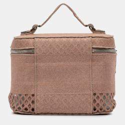 Pre Owned Dior Mesh Embroidered Diortravel Vanity Case