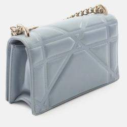 Pre Owned Dior Blue Small Calfskin Diorama Flap