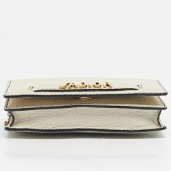 Pre Owned Dior Off -White Leather J'adior Wallet on Chain