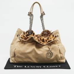 Pre Owned Dior Beige Leather Le Trente Shoulder Bag