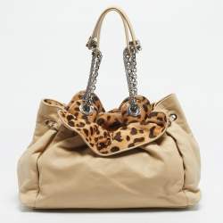 Pre Owned Dior Beige Leather Le Trente Shoulder Bag