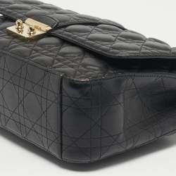 Pre Owned Dior Black Cannage Leather Large Miss Dior Shoulder Bag