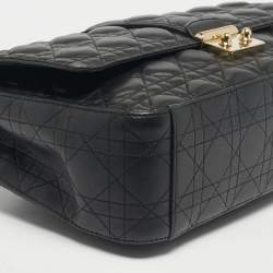Pre Owned Dior Black Cannage Leather Large Miss Dior Shoulder Bag