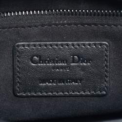 Pre Owned Dior Black Mat Diamond Cannage Leather Small Lady Dior My ABCDior Tote