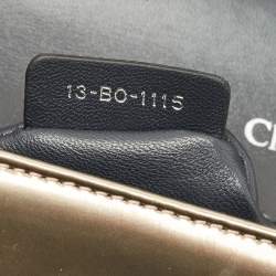 Pre Owned Dior Metallic Micro Cannage Patent Leather Medium Diorama Shoulder Bag